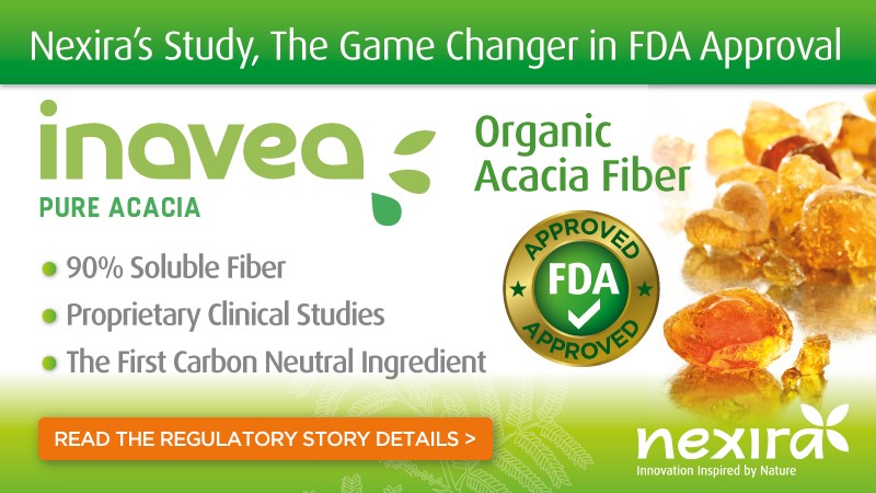 Acacia confirmed a dietary fibre by FDA due to Nexira proprietary study