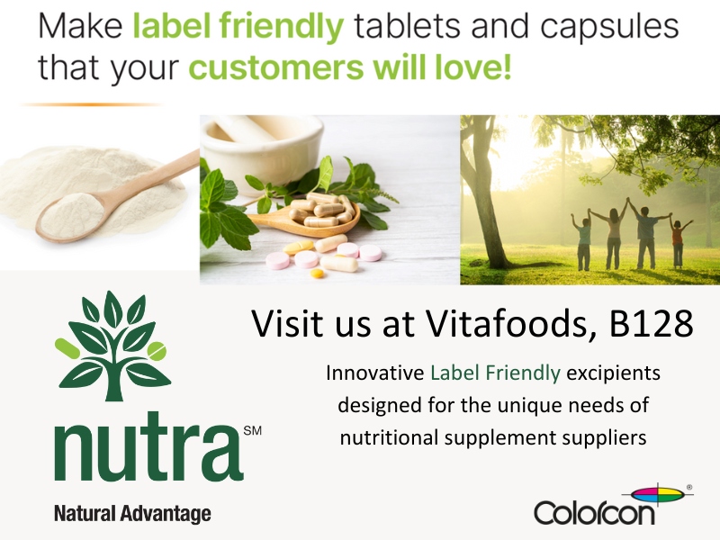 Colorcon launches Nutracore, label friendly excipients at Vitafoods