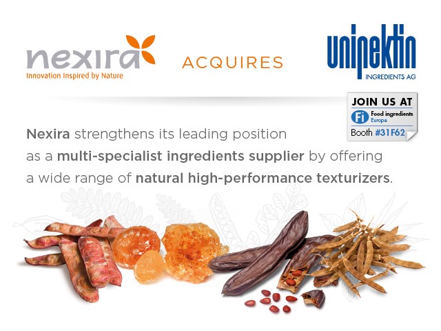 Nexira’s growth fuelled by the acquisition of UNIPEKTIN Ingredients AG