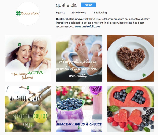 Quatrefolic the ‘social’ folate on Instagram