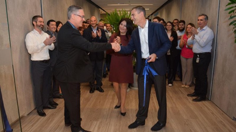 CEO Nick Hampton at the opening of Tate & Lyle's new Latin American headquarters and application centre in Sao Paulo, Brazil