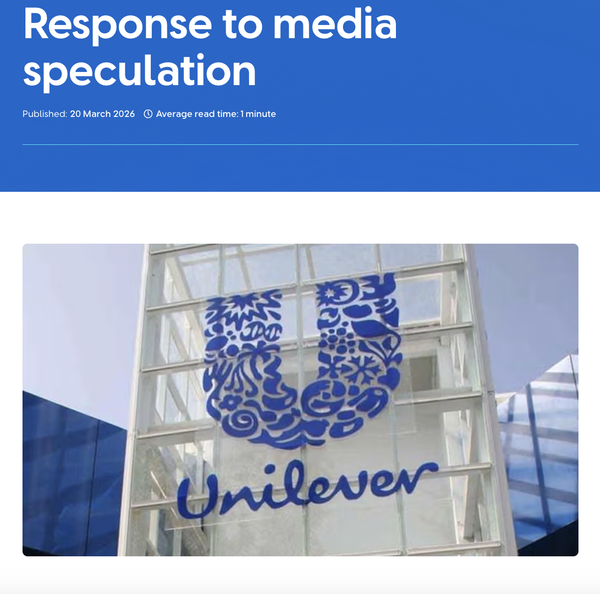 Unilever confirms talks with McCormick for Foods merger