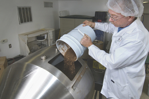 Bulk nutritional supplements blended in a pharma-grade rotary mixer