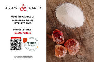Discover the many benefits of gum acacia solutions from Alland & Robert during IFT FIRST 2025