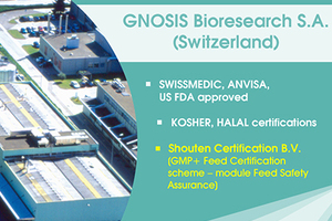 Gnosis Bioresearch receives certification to produce animal nutrition ingredient 
