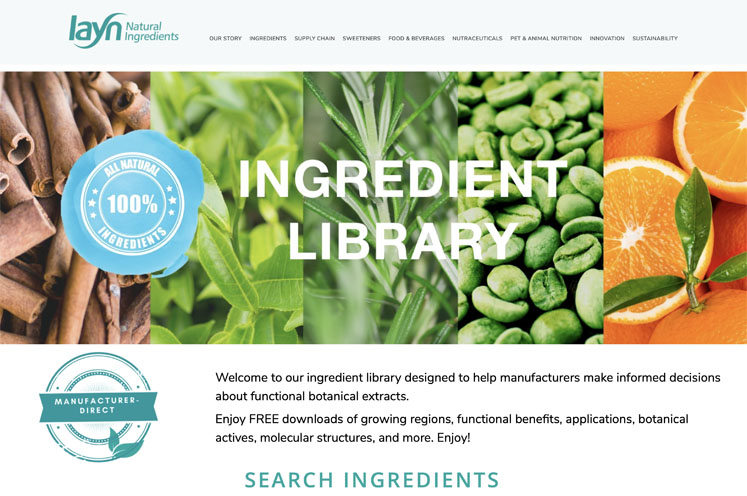 Layn Natural Ingredients unveils enhanced functionality in ingredient library: search by active compounds