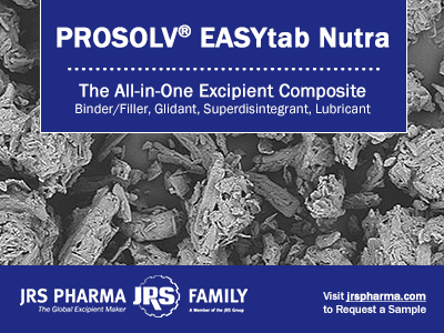 PROSOLV EASYtab Nutra: The all-in-one excipient composite

 